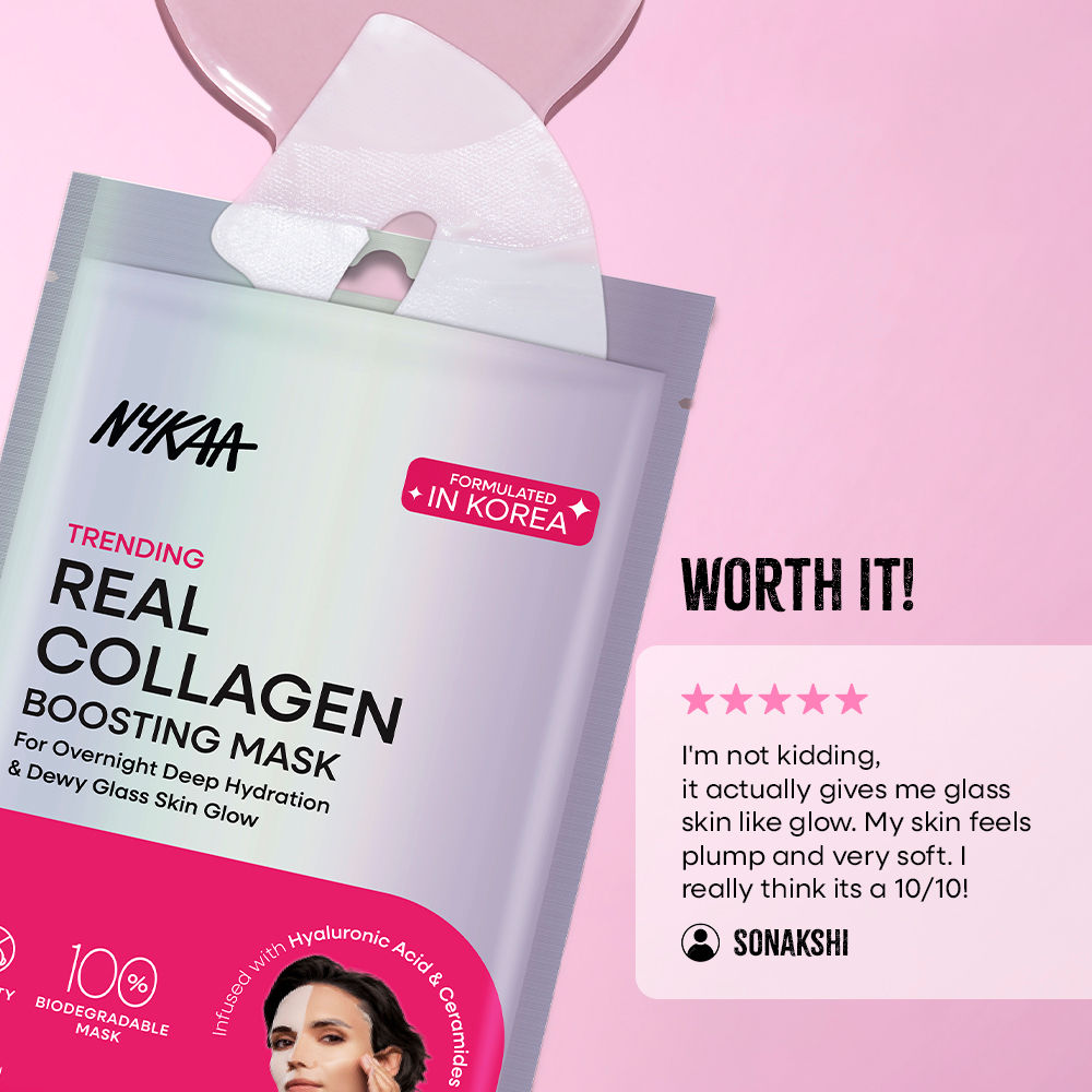 Nykaa Skin Real Collagen Mask – Hydrates, Brightens And Gives Dewy Skin Overnight - Formulated In Korea