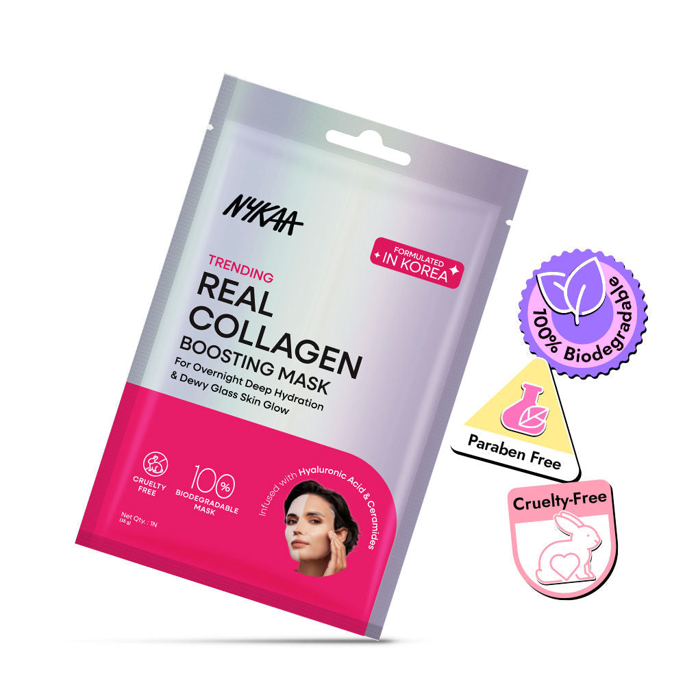 Nykaa Skin Real Collagen Mask – Hydrates, Brightens And Gives Dewy Skin Overnight - Formulated In Korea