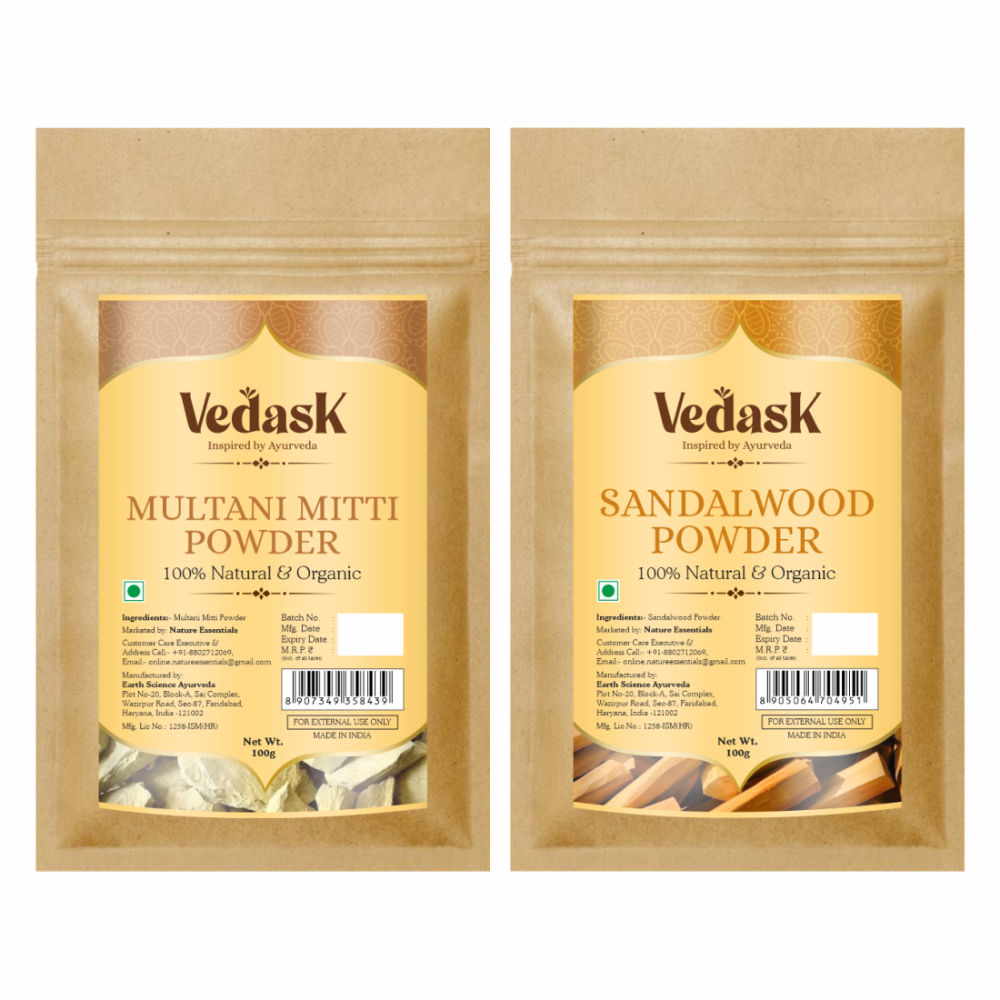 Vedask Organic Multani Mitti And Sandal Wood Powder
