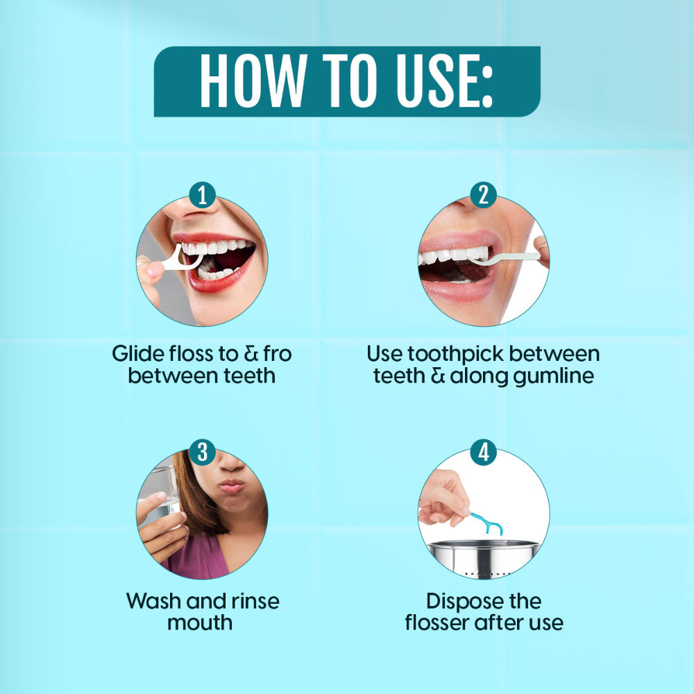 Matra Dental Floss Picks Flosser Sticks With Toothpick For Deep Clean, Fresh Breath & Oral Care