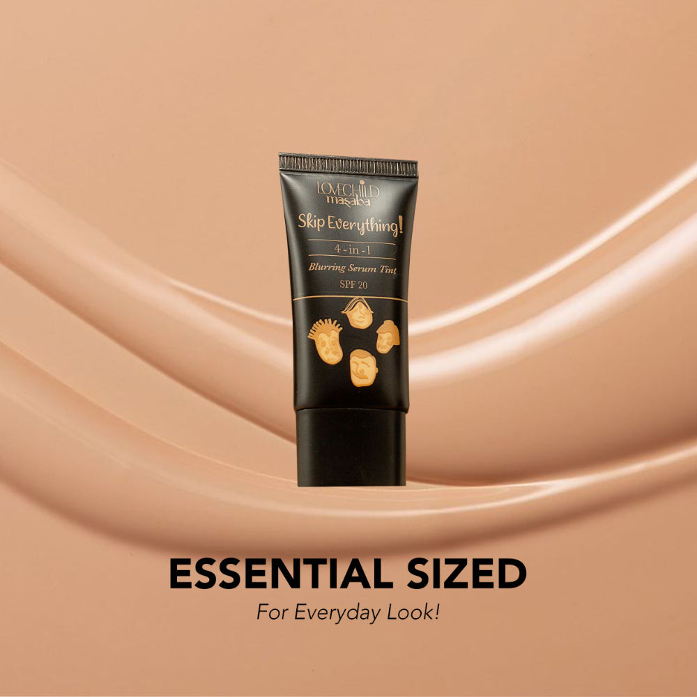 Lovechild Masaba Skip Everything Serum Skin Tint SPF 20, Liquid Foundation for all Skin type, Enriched with Vitamin E for anti-ageing benefits