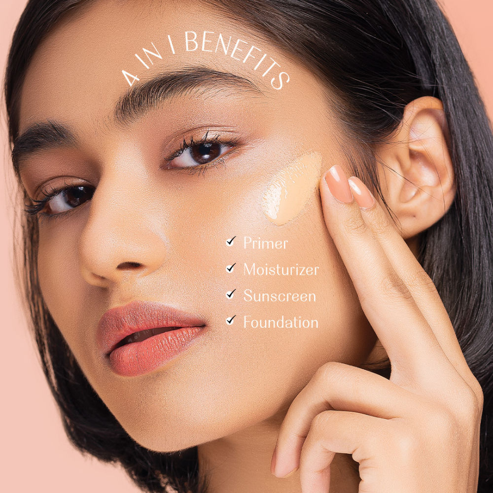 Lovechild Masaba Skip Everything Serum Skin Tint SPF 20, Liquid Foundation for all Skin type, Enriched with Vitamin E for anti-ageing benefits