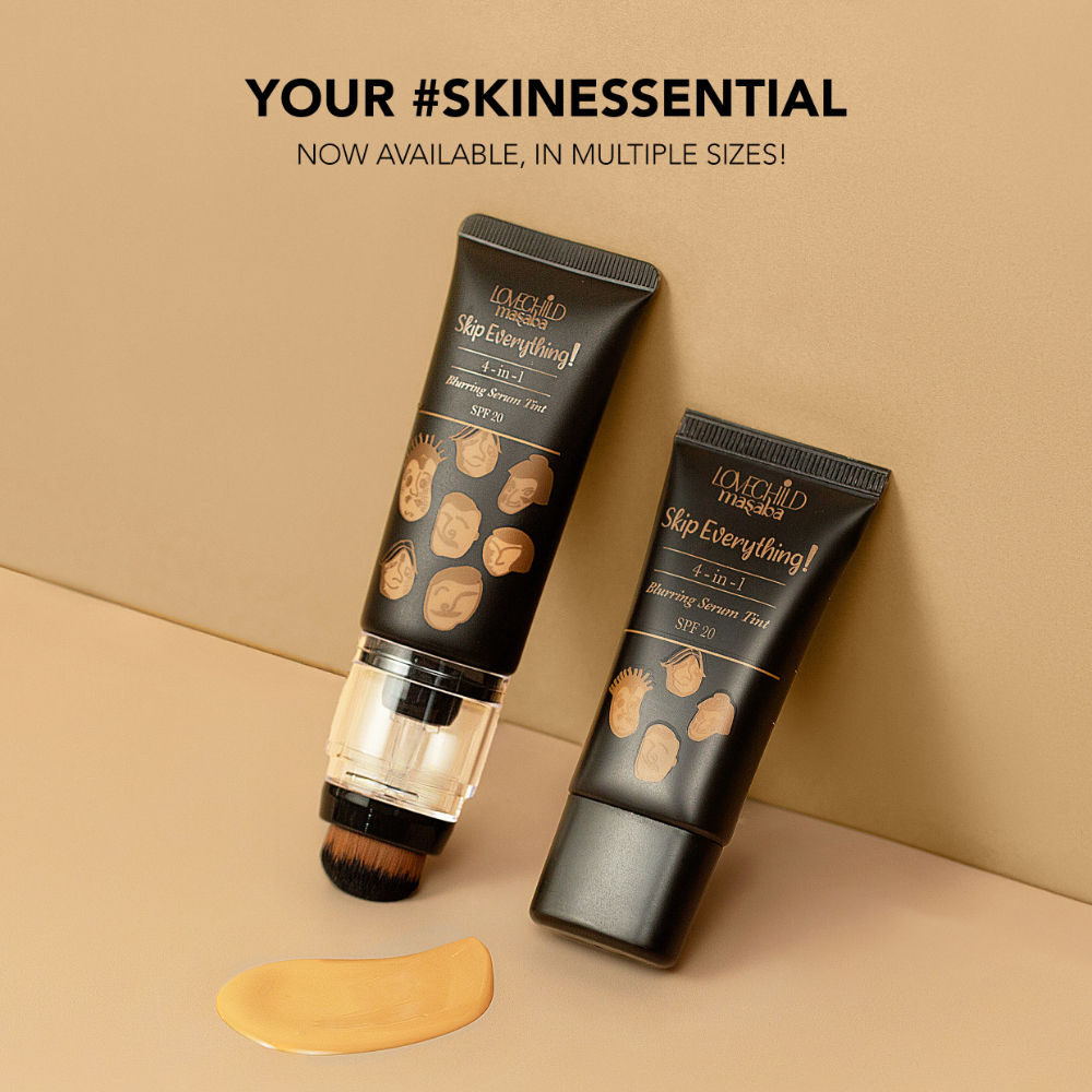 Lovechild Masaba Skip Everything Serum Skin Tint SPF 20, Liquid Foundation for all Skin type, Enriched with Vitamin E for anti-ageing benefits