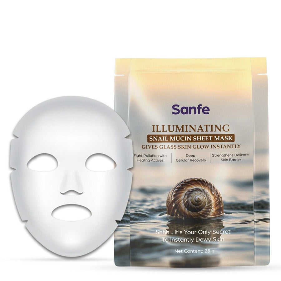 Sanfe Illuminating Snail Mucin Sheet Mask For Glass Skin Glow