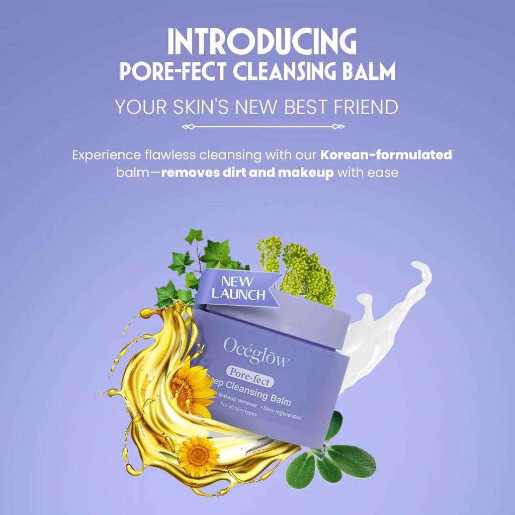 Oceglow Pore-Fect Cleansing Balm With Shea & Sunflower Oil Deep Cleanse, Pore Makeup Remover Balm