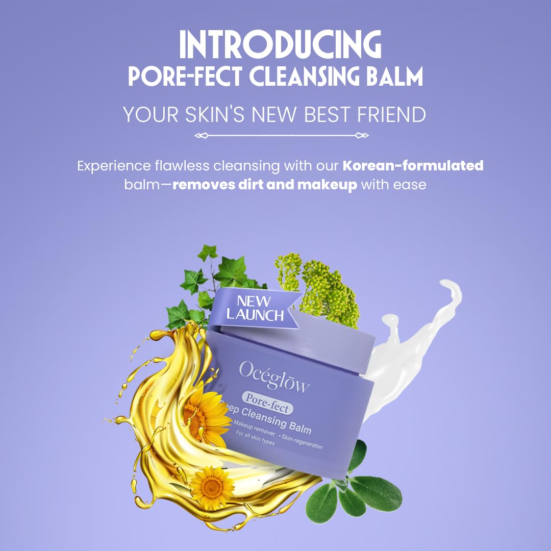 Oceglow Pore-Fect Cleansing Balm With Shea & Sunflower Oil Deep Cleanse, Pore Makeup Remover Balm