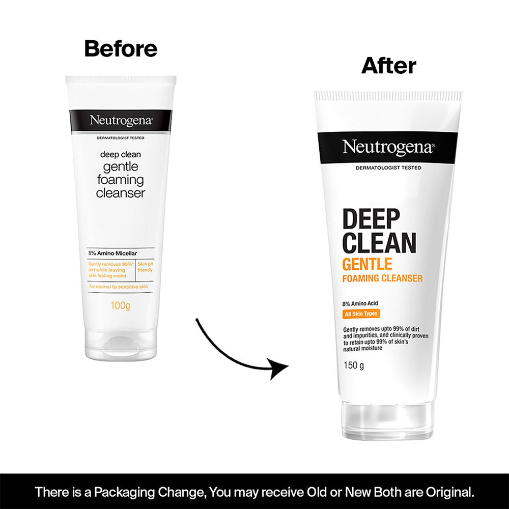 Neutrogena Deep Clean Gentle Foaming Cleanser - Moisturizing Face Wash for Normal to Sensitive Skin