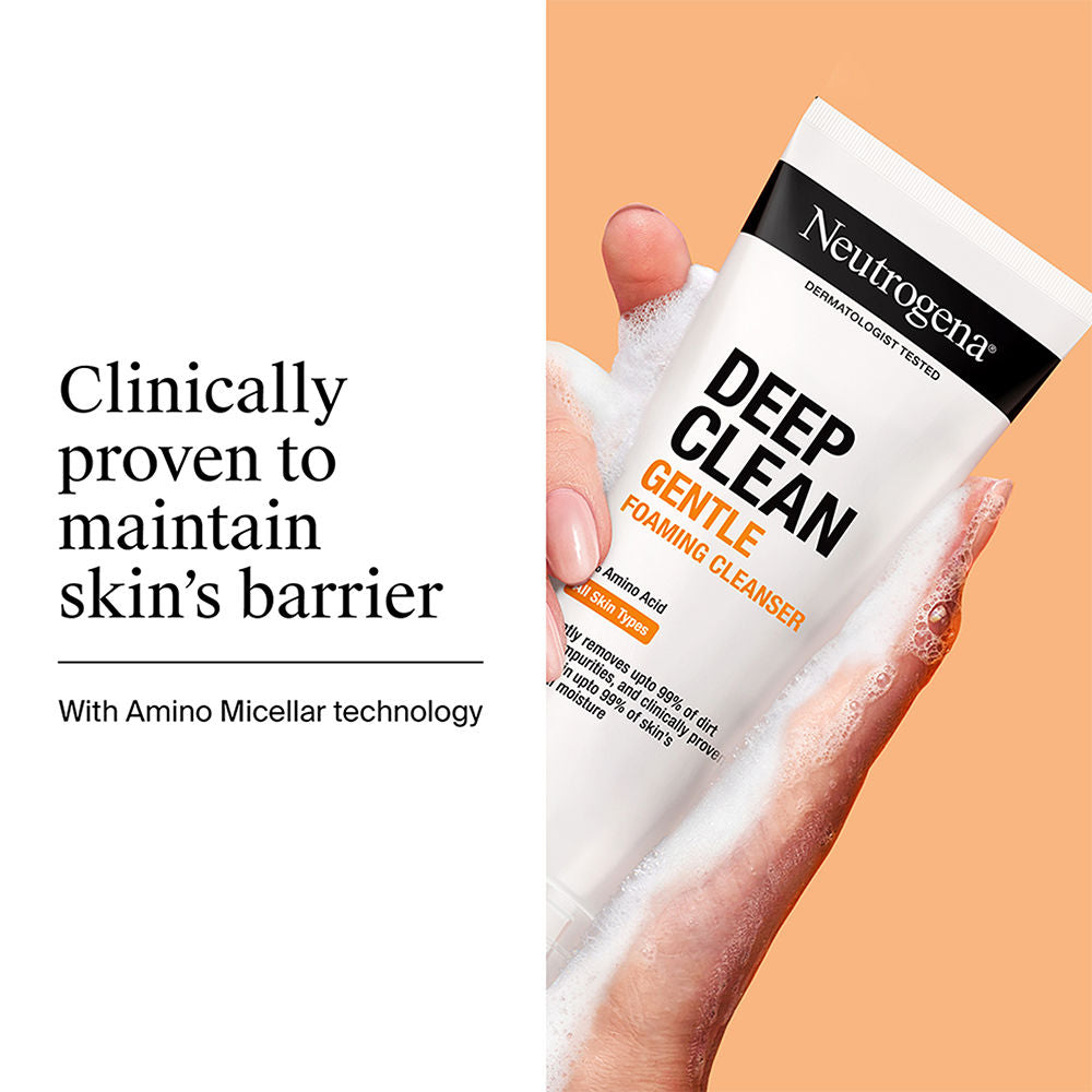 Neutrogena Deep Clean Gentle Foaming Cleanser - Moisturizing Face Wash for Normal to Sensitive Skin