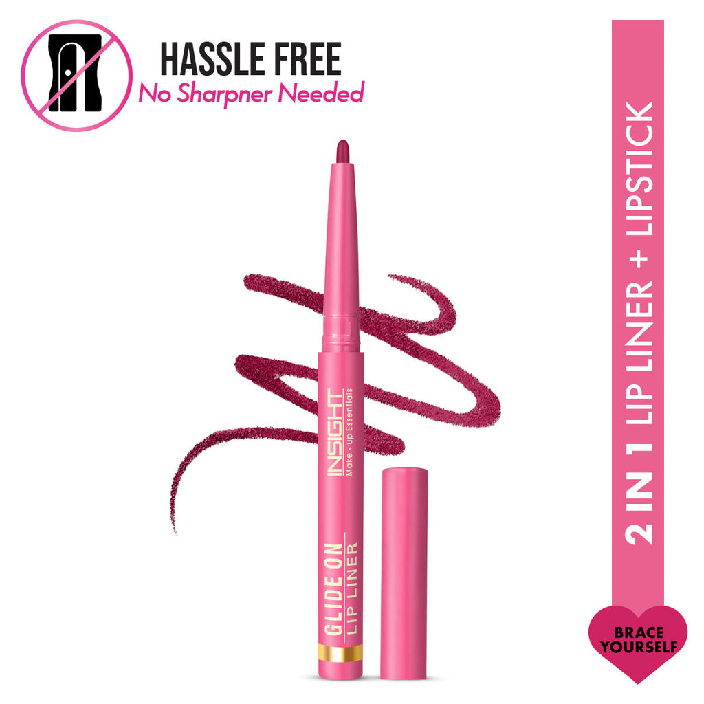 Insight Cosmetics Glide On Lip Liner, Intense Pigment, Long Wear Matte Lip Formula
