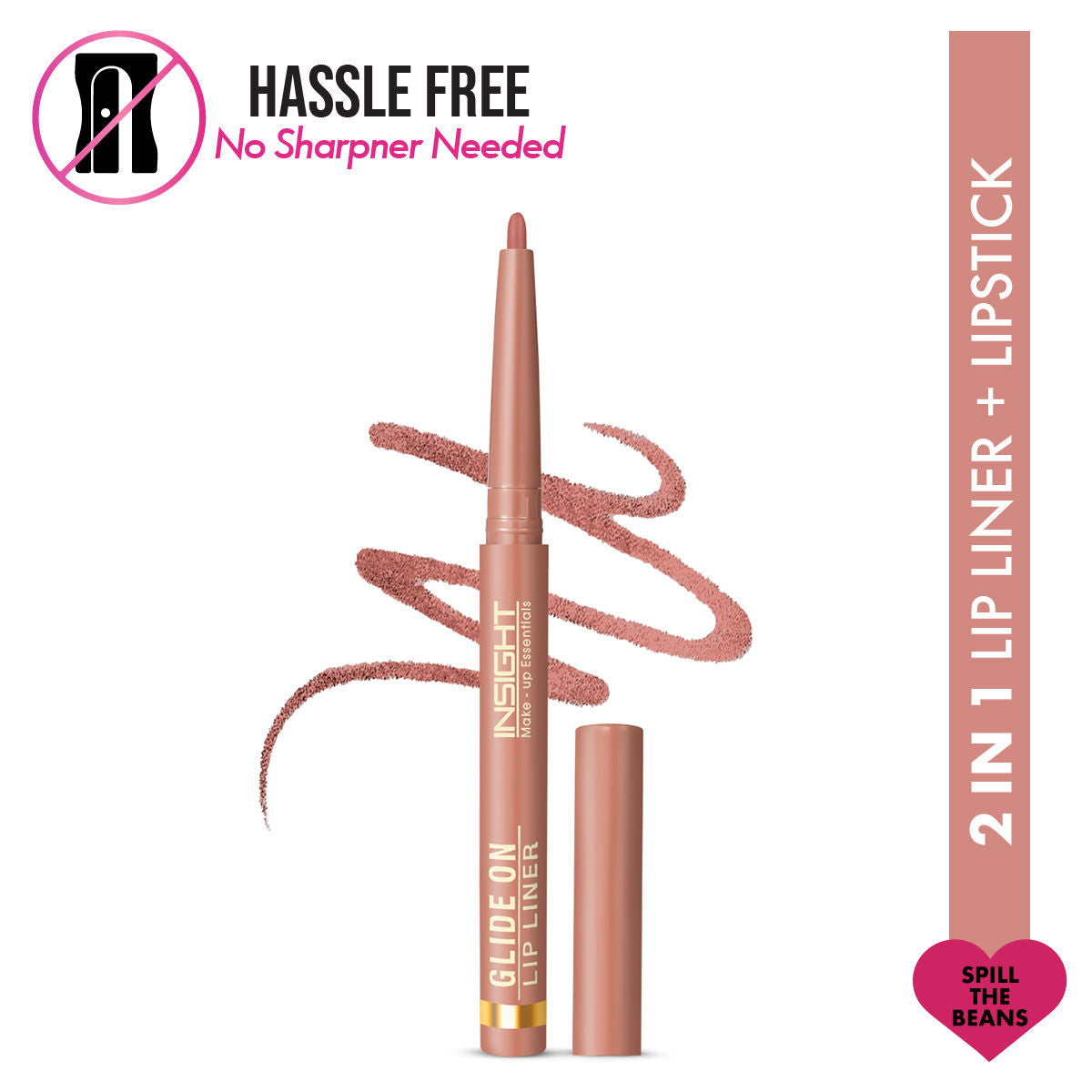 Insight Cosmetics Glide On Lip Liner, Intense Pigment, Long Wear Matte Lip Formula