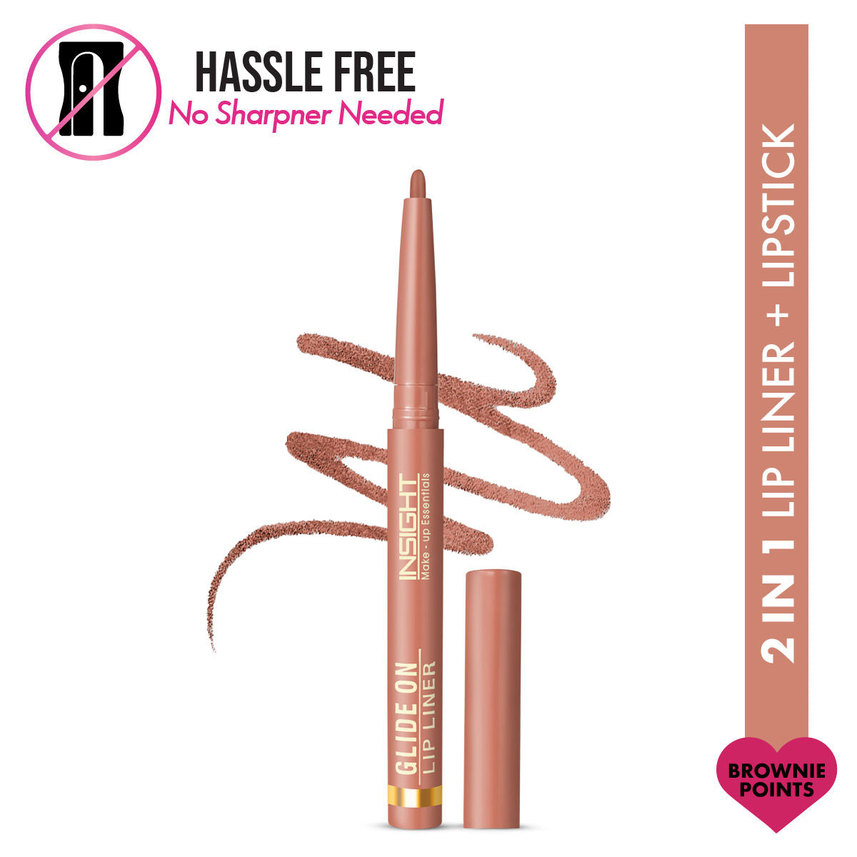 Insight Cosmetics Glide On Lip Liner, Intense Pigment, Long Wear Matte Lip Formula