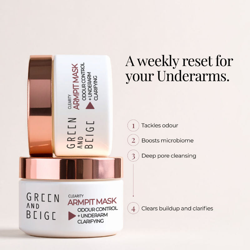Green And Beige Clearity Armpit Mask Odour Control + Underarm Clarifying