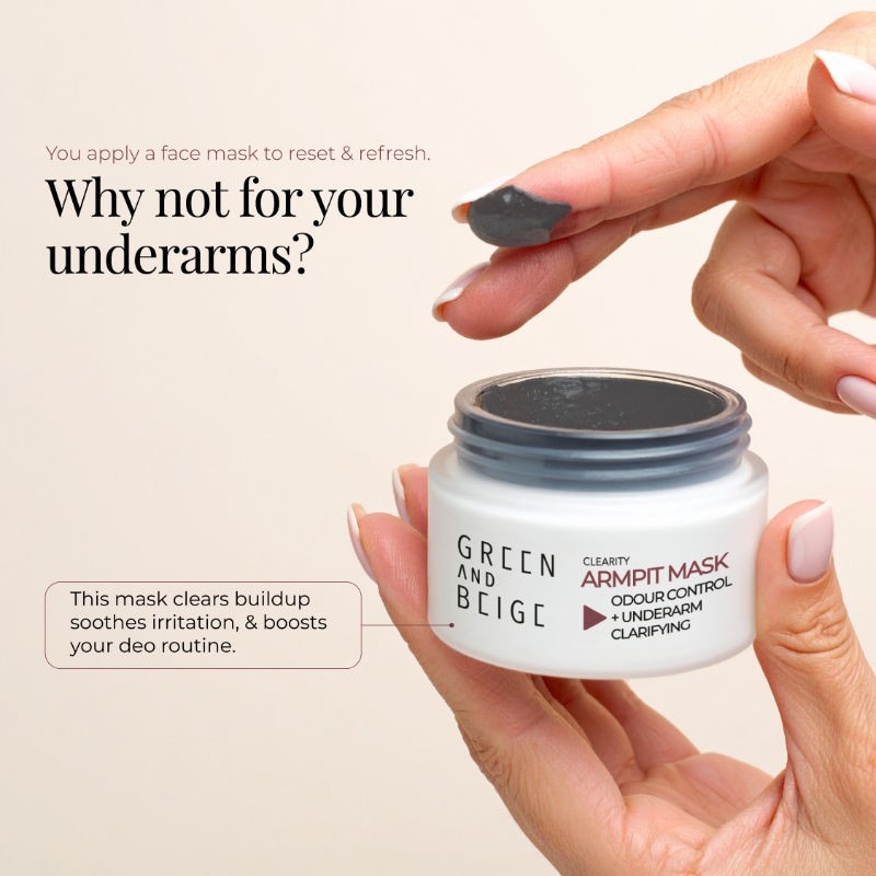 Green And Beige Clearity Armpit Mask Odour Control + Underarm Clarifying