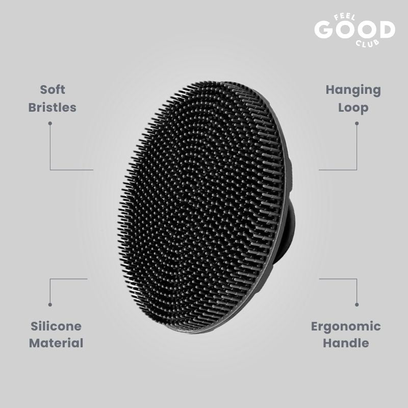 Feel Good Club Silicone Body Scrubber Ultra Soft Bath Brush For Gentle Skin Exfoliation