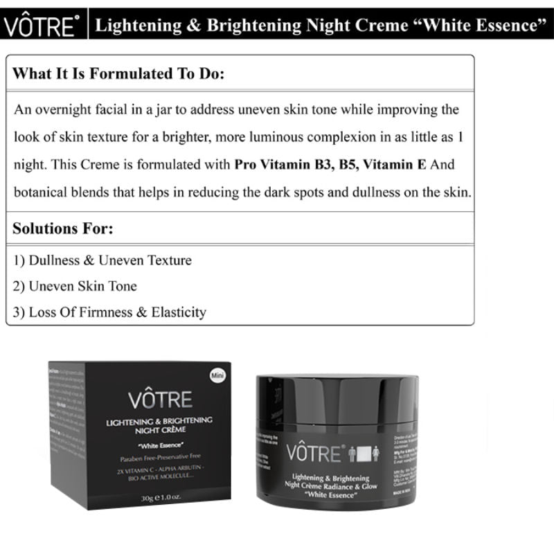 Votre Lightening & Brightening Night Creme White Essence