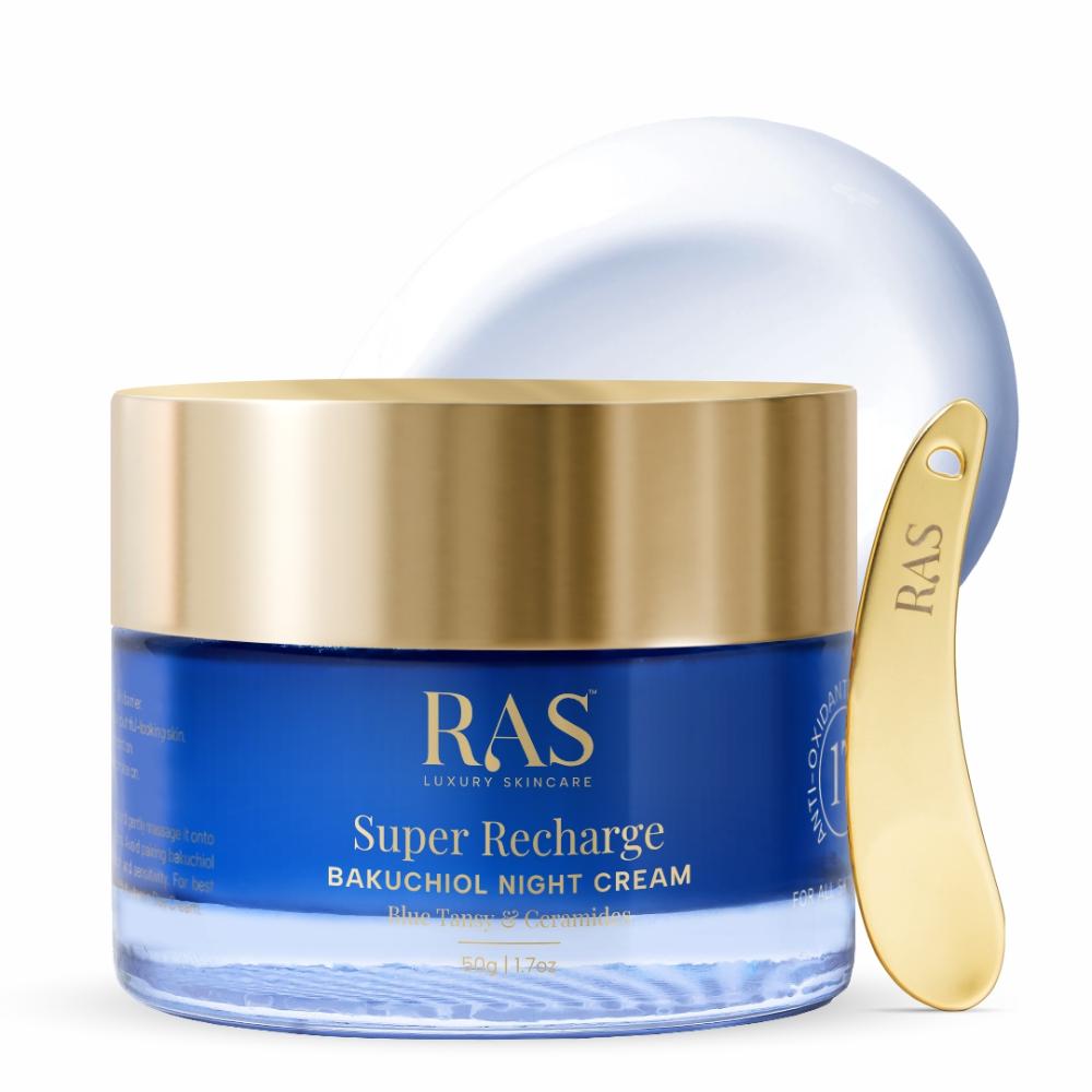RAS Luxury Oils Super Recharge Night Cream With Bakuchiol & Peptides Deeply Hydrates