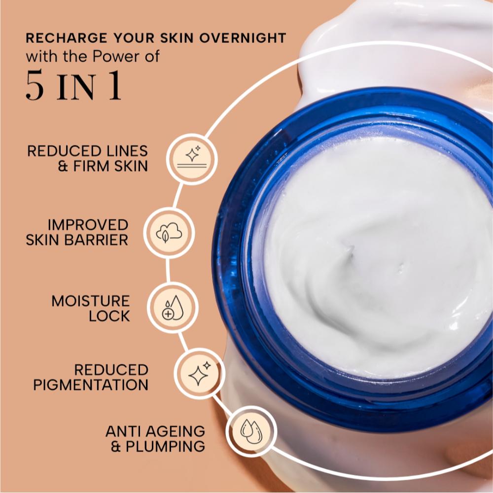 RAS Luxury Oils Super Recharge Night Cream With Bakuchiol & Peptides Deeply Hydrates