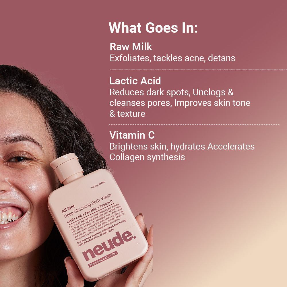 Neude Skin All Wet Deep Cleansing Detanning Milk Body Wash