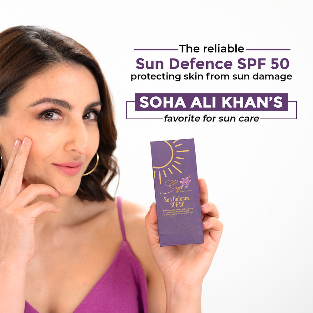 Saffrn Sun Defence SPF 50 Sunscreen With Richnes Of Saffron