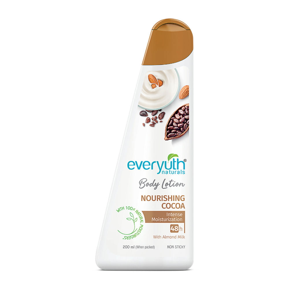 Everyuth Naturals Body Lotion - Nourishing Cocoa with 100% Natural Almond Milk, Non-Sticky