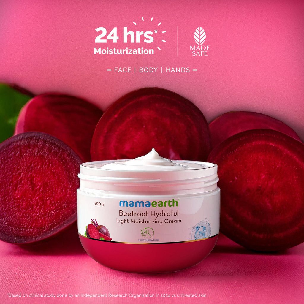 Mamaearth Beetroot Hydraful Light Moisturizing Cream with Hyaluronic Acid For 24 HR Hydration