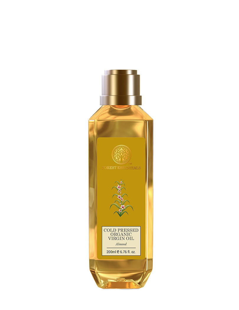 Forest Essentials Organic Cold Pressed Virgin Almond Oil - Pure Almond Massage Oil With Vitamin E