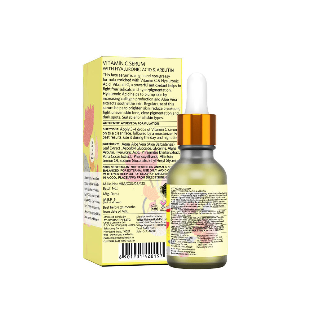 Mantra Herbal Vitamin C Serum With Hyaluronic Acid And Arbutin