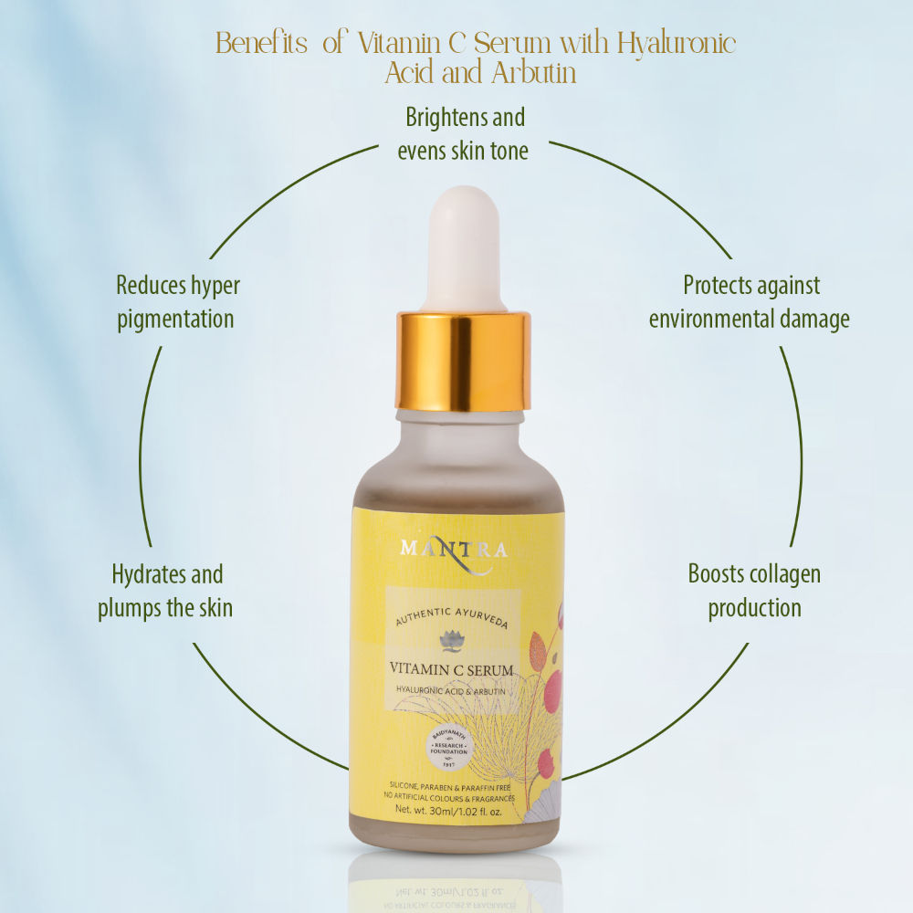 Mantra Herbal Vitamin C Serum With Hyaluronic Acid And Arbutin