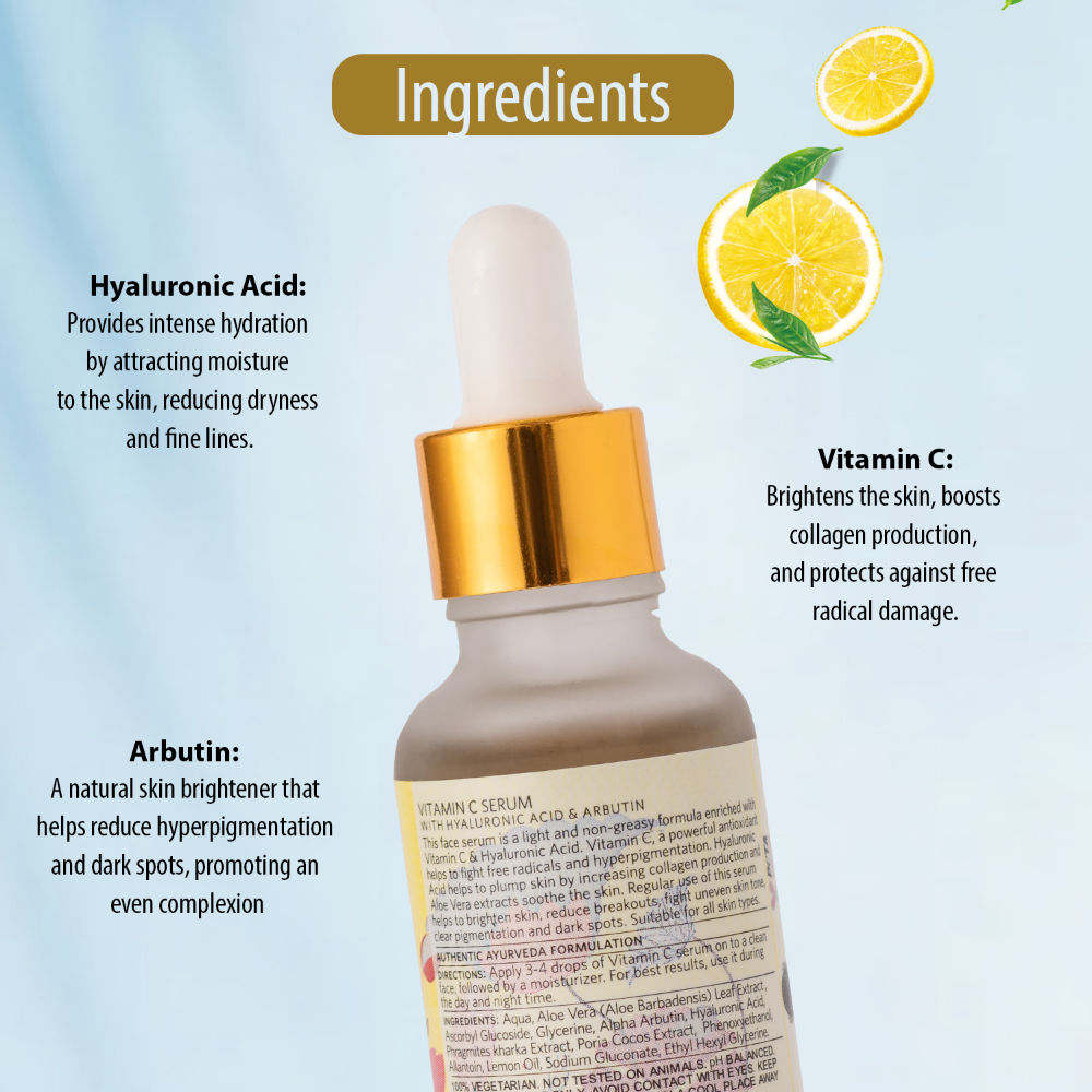 Mantra Herbal Vitamin C Serum With Hyaluronic Acid And Arbutin