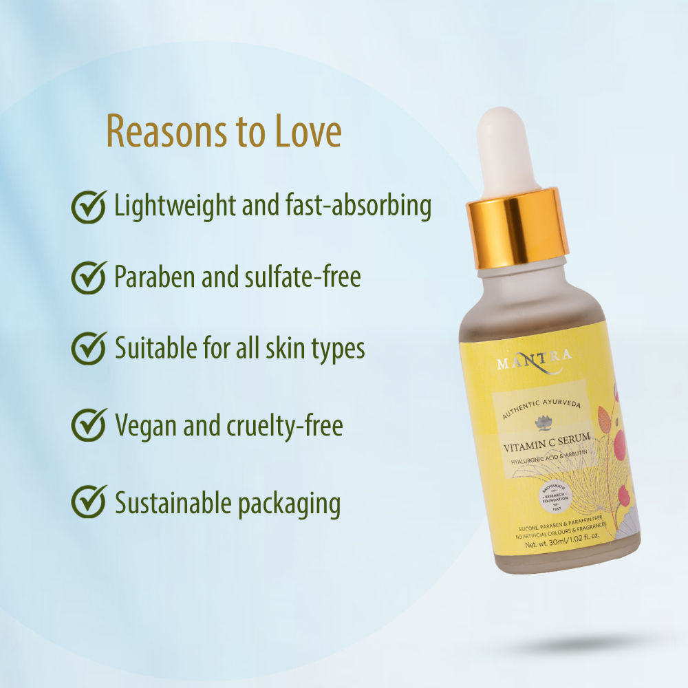 Mantra Herbal Vitamin C Serum With Hyaluronic Acid And Arbutin