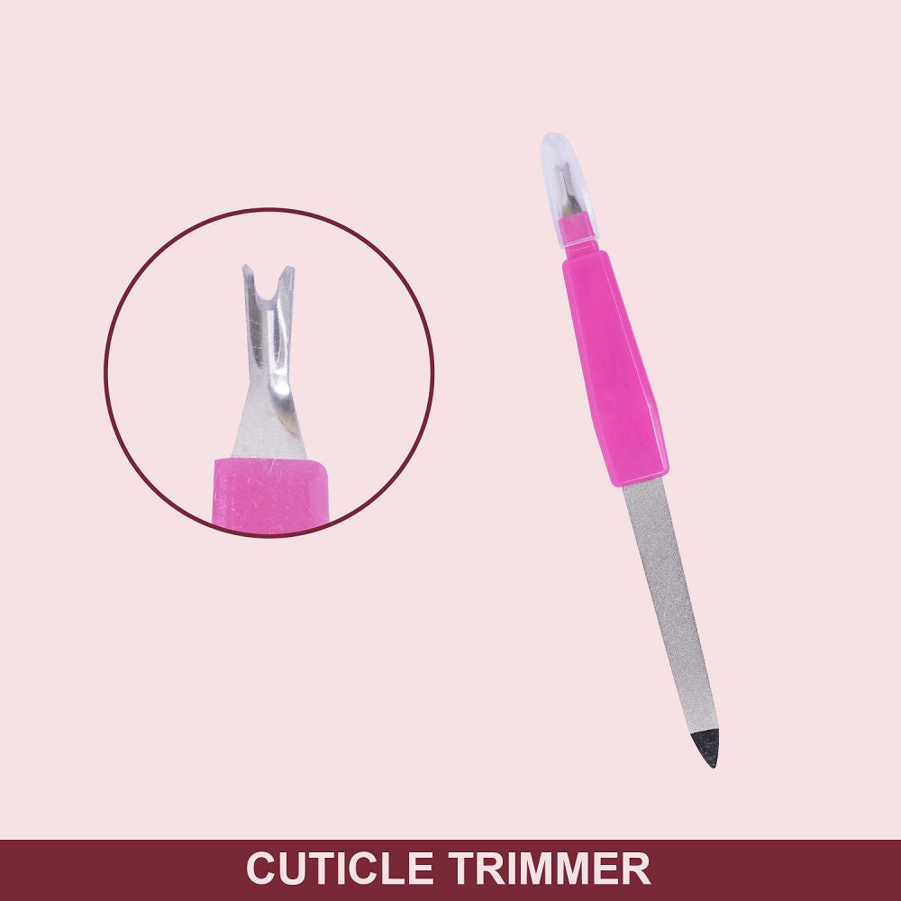Beautiliss Nail Filer & Cuticle Trimmer for Manicure, Nail Shaping & Grooming (Color May Vary)