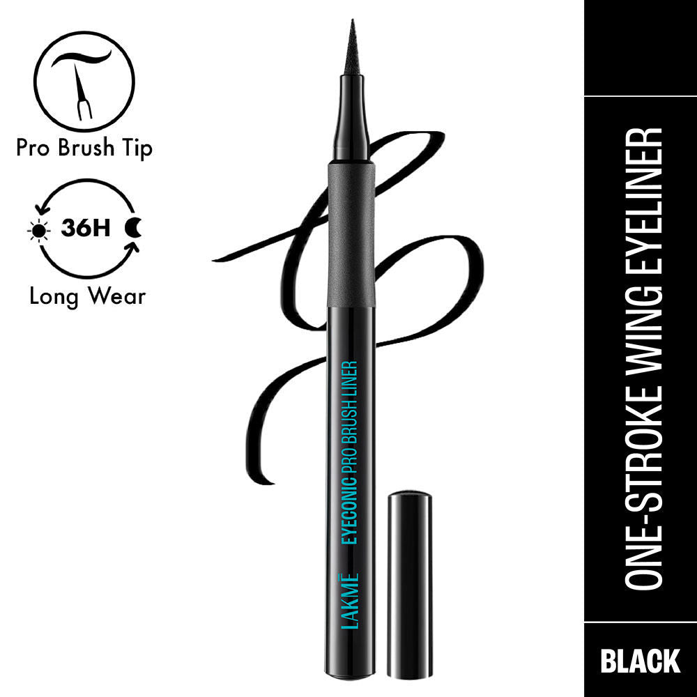 Lakme Eyeconic Pro Brush Eye Liner, Smudgeproof, Waterproof, Ultra Precise Pro Tip