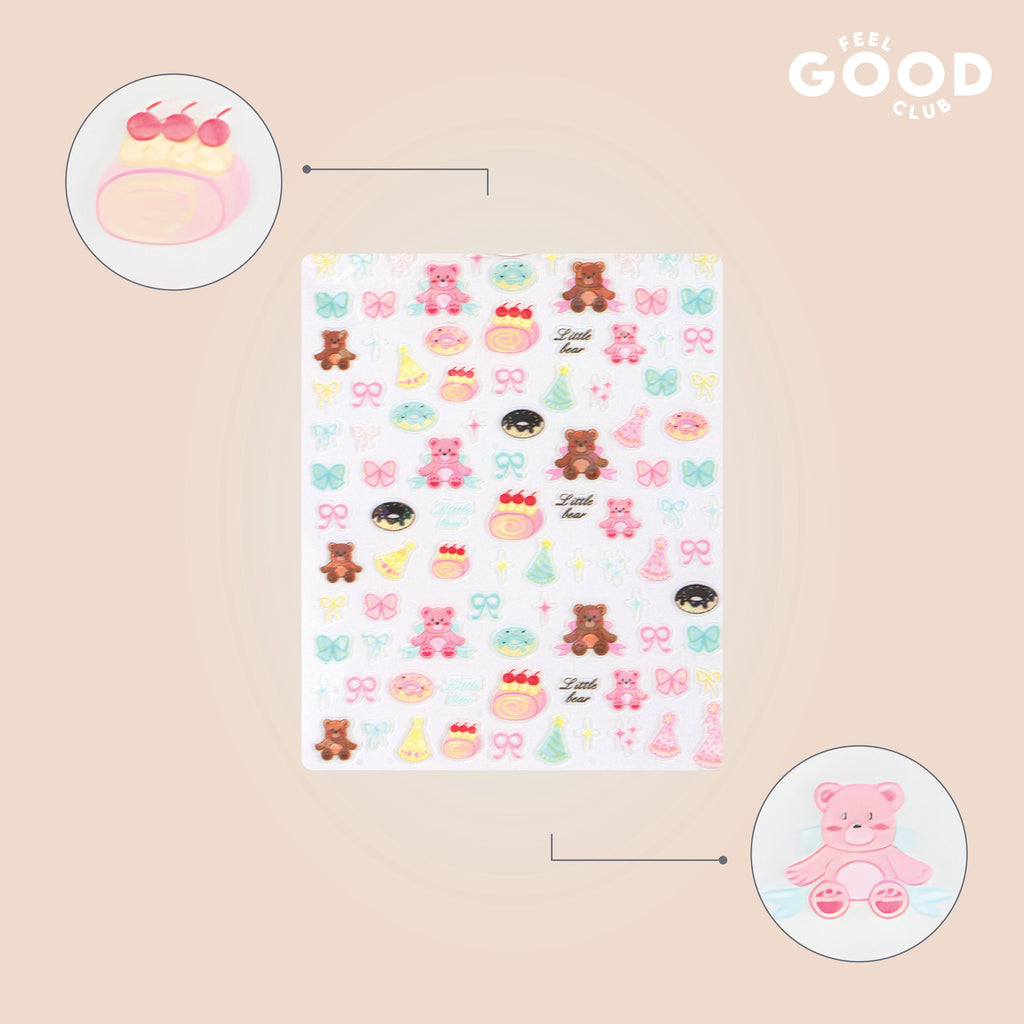 Feel Good Club Cuddle Crew Nail Stickers For Quick Nail Art - Peel & Apply After Nail Polish Enamel