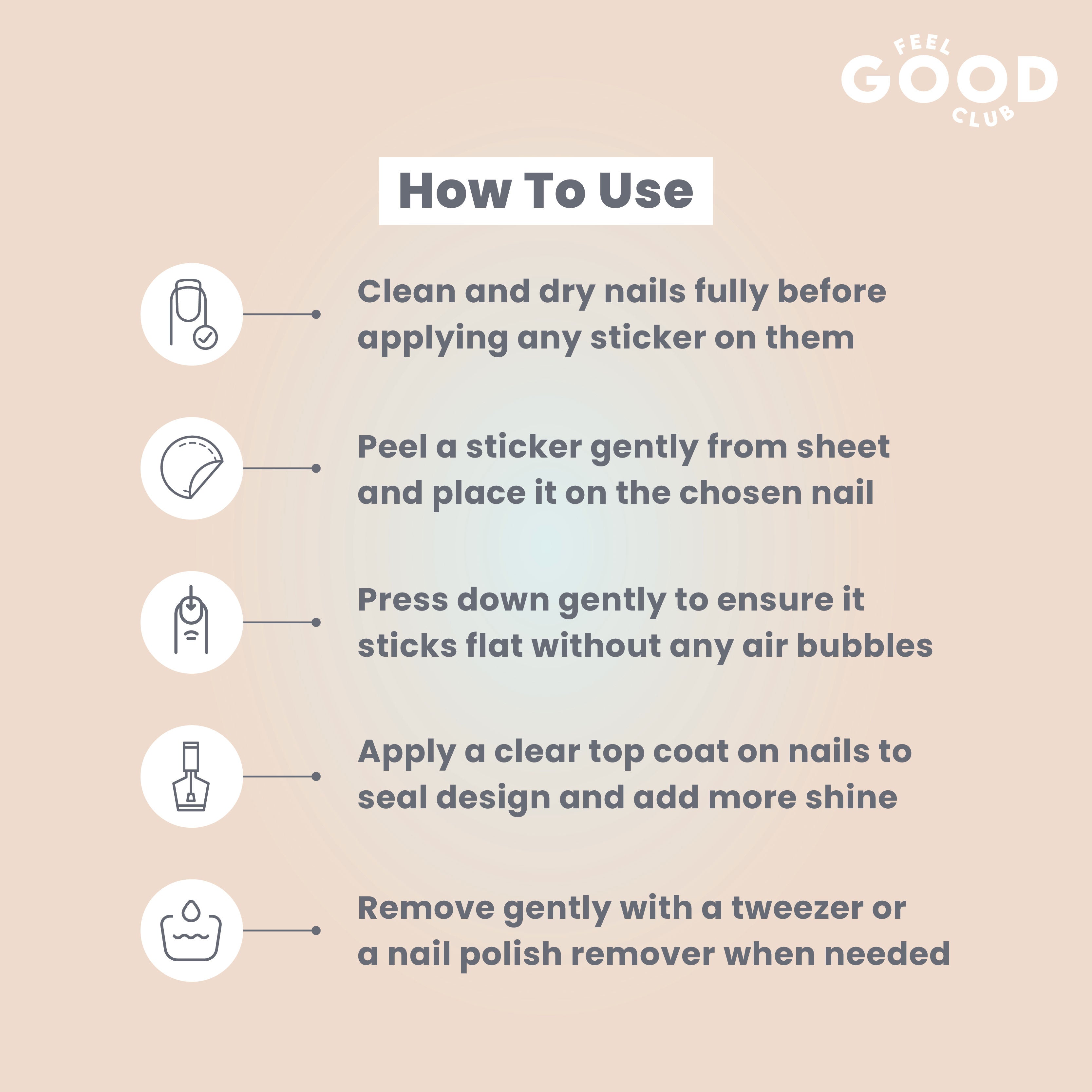 Feel Good Club Cuddle Crew Nail Stickers For Quick Nail Art - Peel & Apply After Nail Polish Enamel