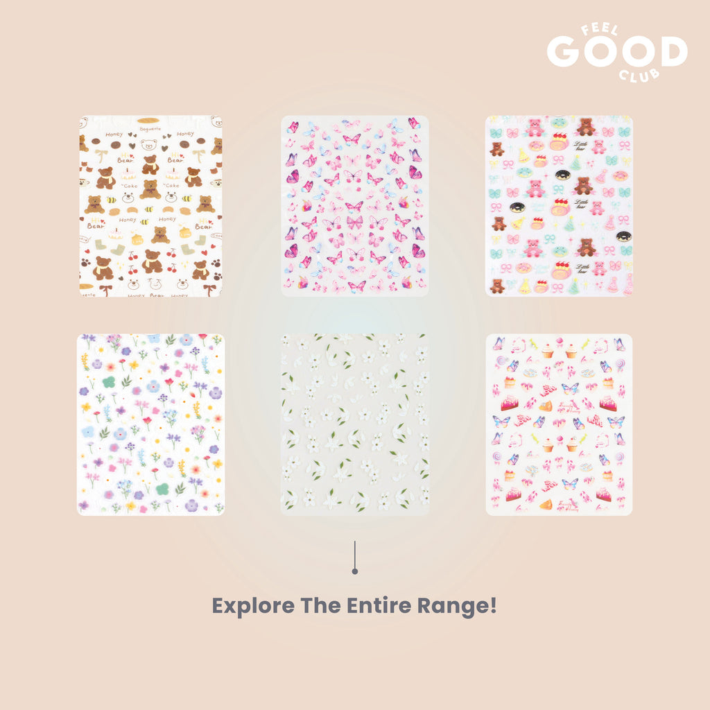 Feel Good Club Cuddle Crew Nail Stickers For Quick Nail Art - Peel & Apply After Nail Polish Enamel