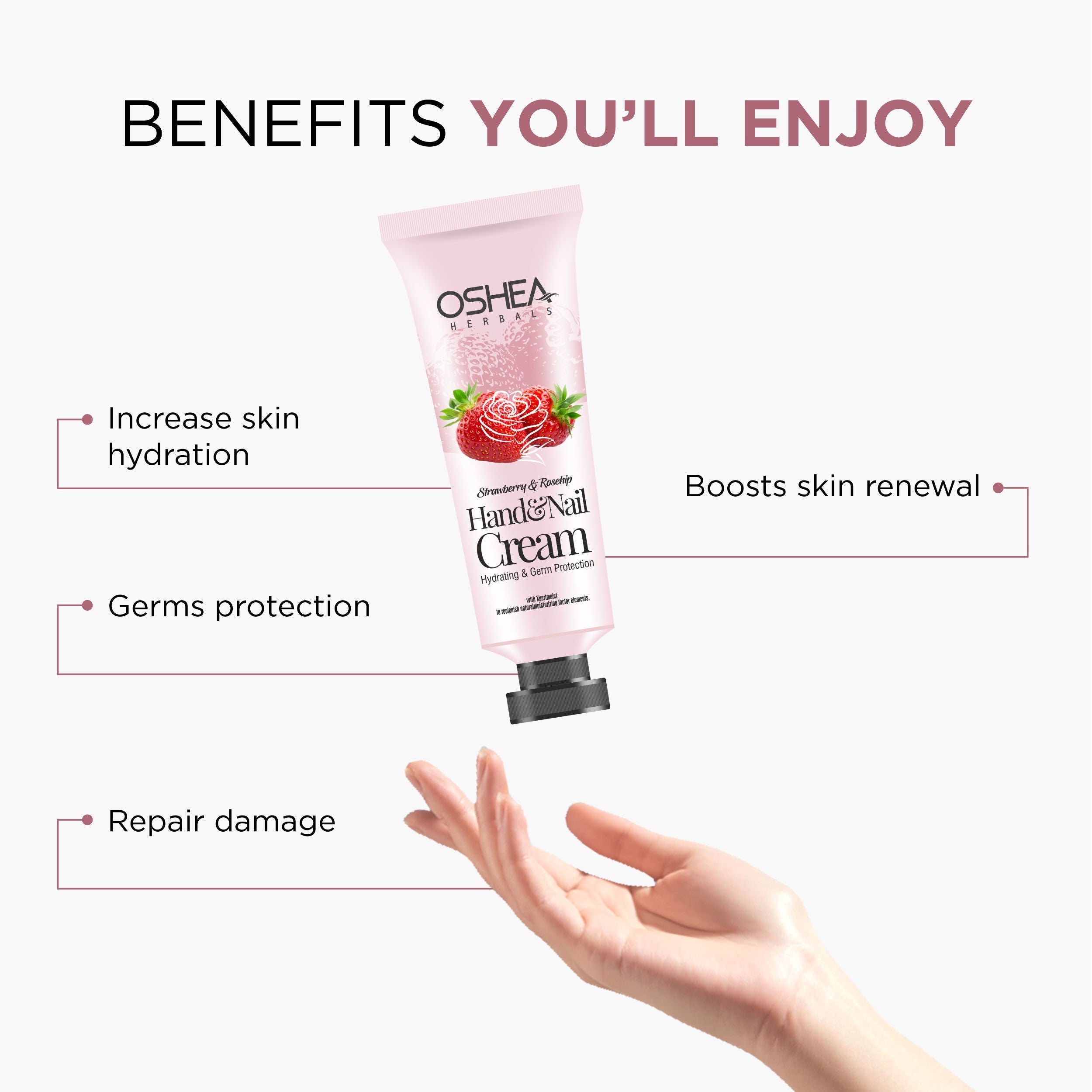 Oshea Herbals Strawberry & Rose Hip Hand & Nail Cream