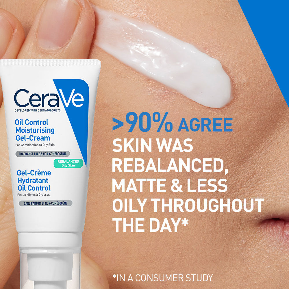 CeraVe Oil Control Gel-Cream Lightweight Moisturizer For Oily & Combination Skin With Shine Control