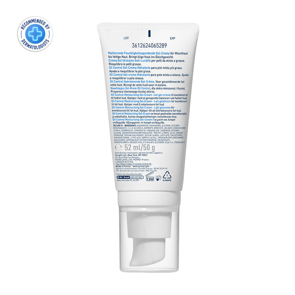 CeraVe Oil Control Gel-Cream Lightweight Moisturizer For Oily & Combination Skin With Shine Control