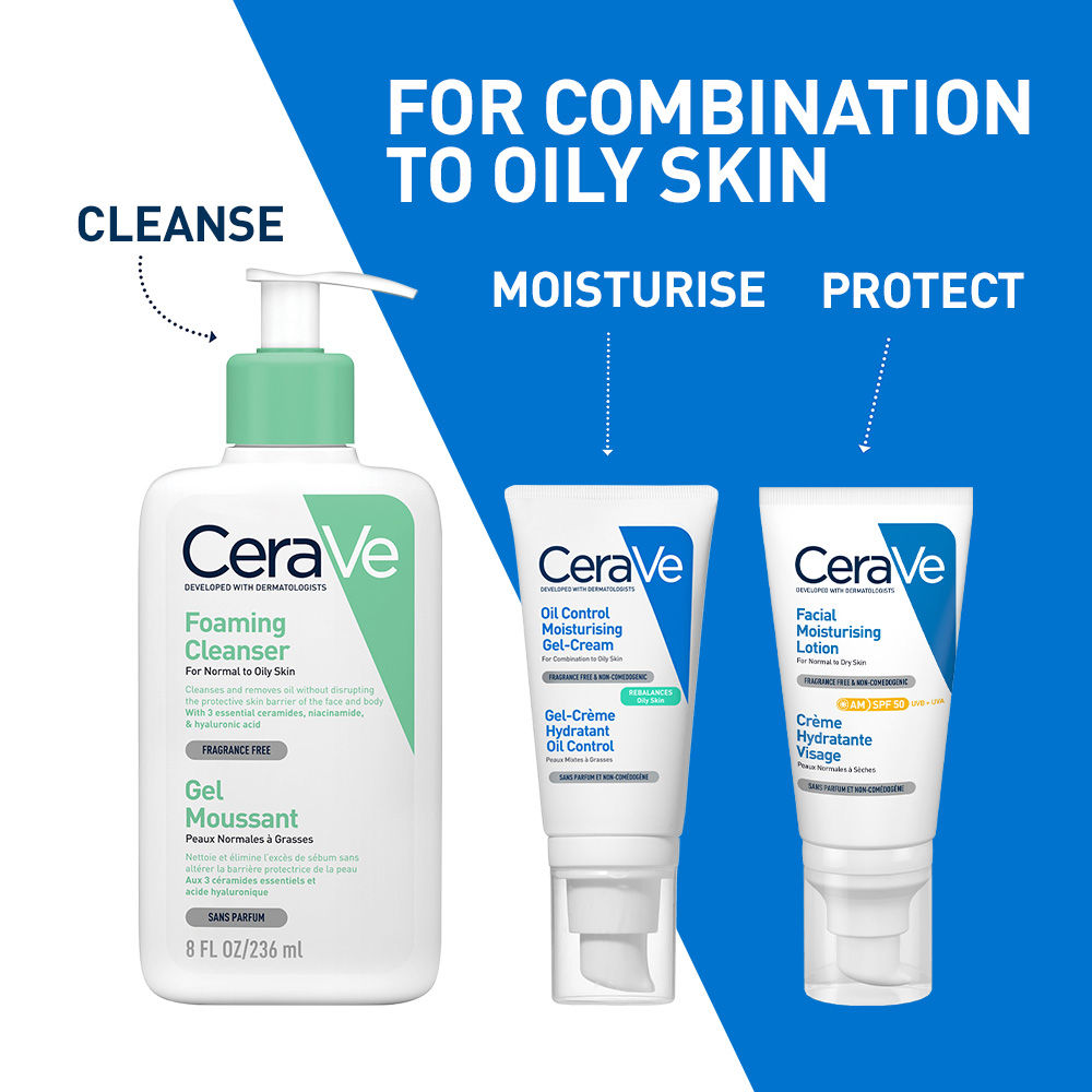 CeraVe Oil Control Gel-Cream Lightweight Moisturizer For Oily & Combination Skin With Shine Control