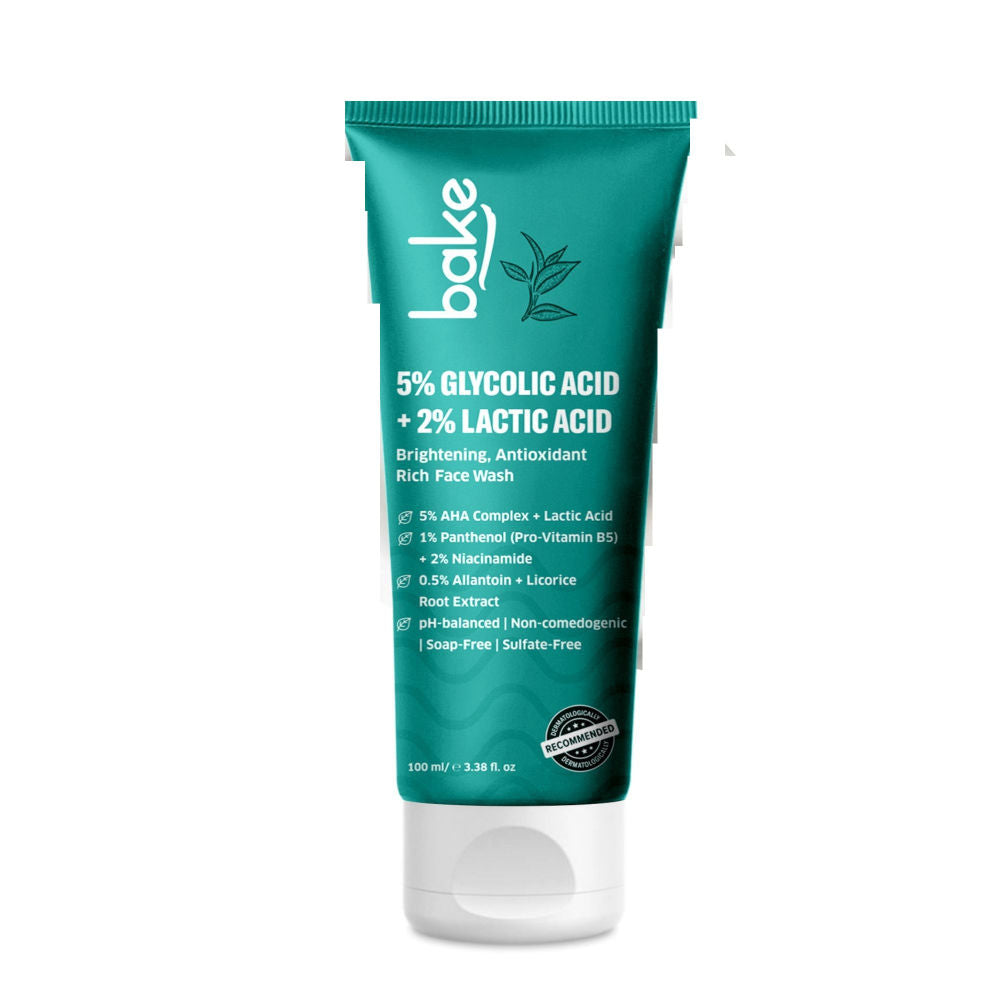 Bake 5% Glycolic Acid + 2% Lactic Acid Daily Face Wash For Pigmentation & Glowing Skin