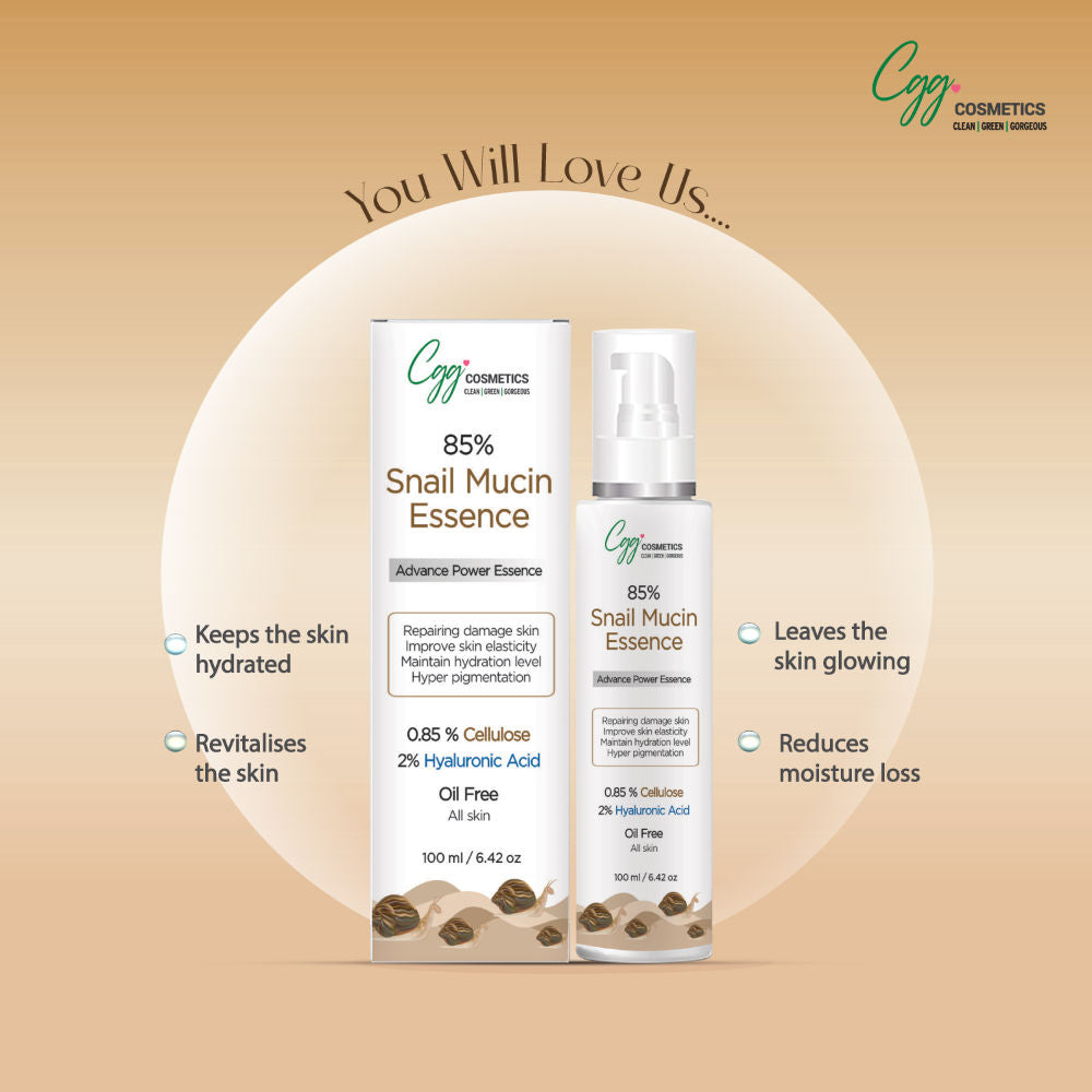 CGG Cosmetics slay with 85% Snail Mucin Essence, Snail Cellulose, Oil Free