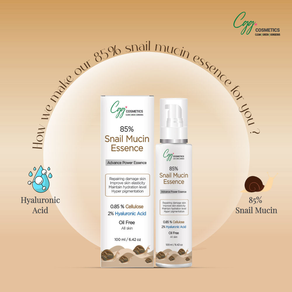 CGG Cosmetics slay with 85% Snail Mucin Essence, Snail Cellulose, Oil Free