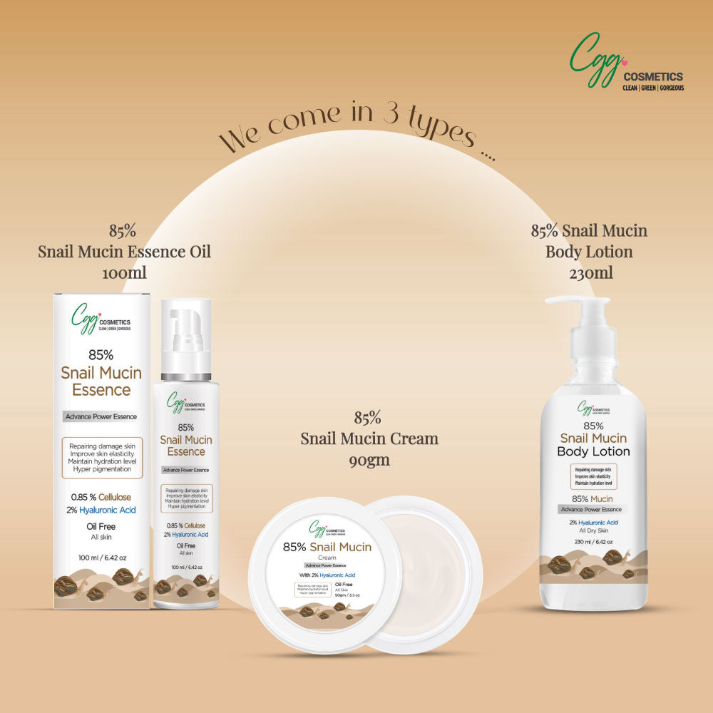 CGG Cosmetics slay with 85% Snail Mucin Essence, Snail Cellulose, Oil Free