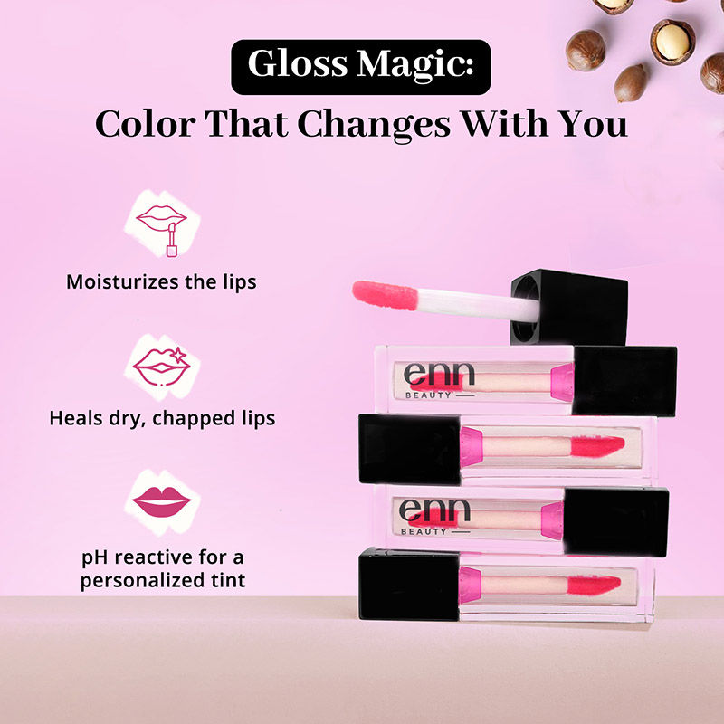 ENN Abracadabra pH Lip & Cheek Gloss Oil Color Changing, Hydrating & Non-Sticky Lip Gloss
