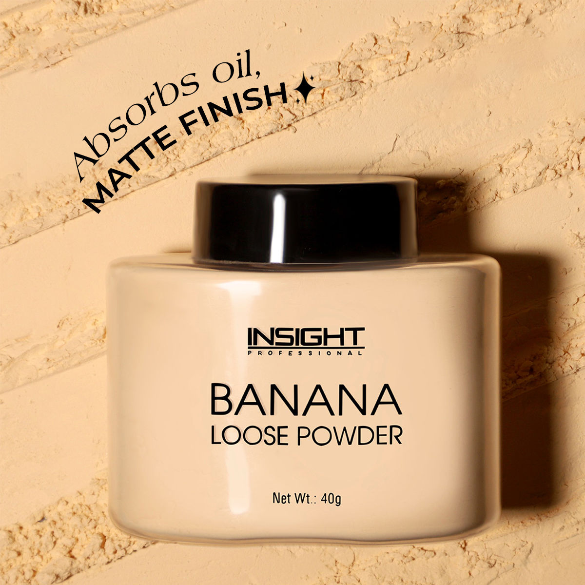 Insight Cosmetics Banana Loose Powder, Oil Control Formula, Long-Wear Matte Finish