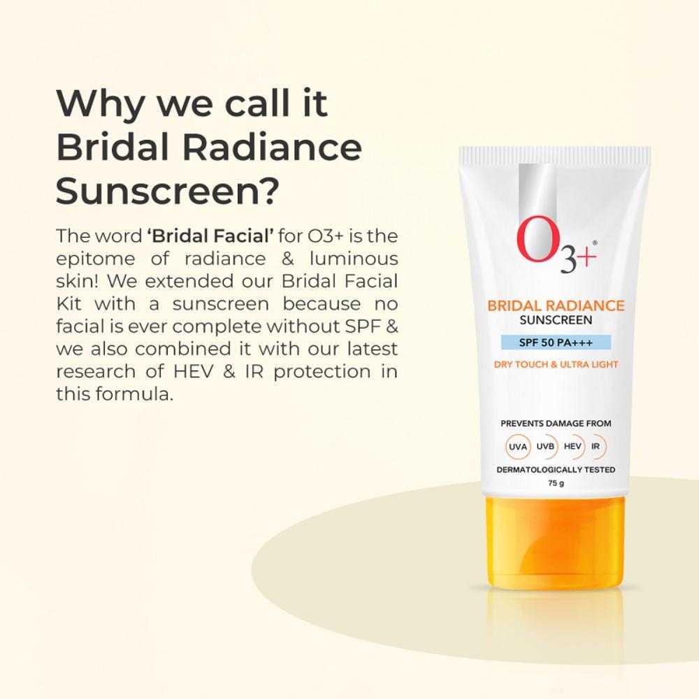 O3+ Professional Bridal Radiance Sunscreen SPF 50 PA +++