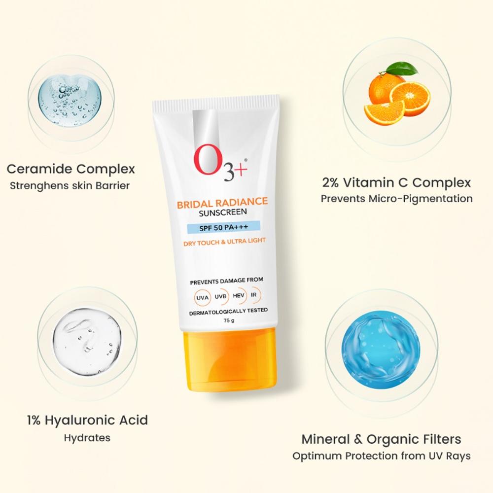 O3+ Professional Bridal Radiance Sunscreen SPF 50 PA +++