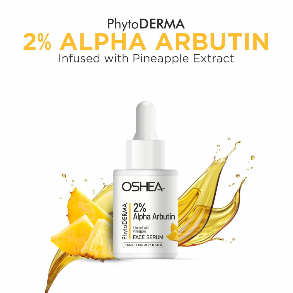Oshea Herbals Phytoderma Face Serum With 2% Alpha Arbutin & Pineapple Extract Reduces Dark Spots