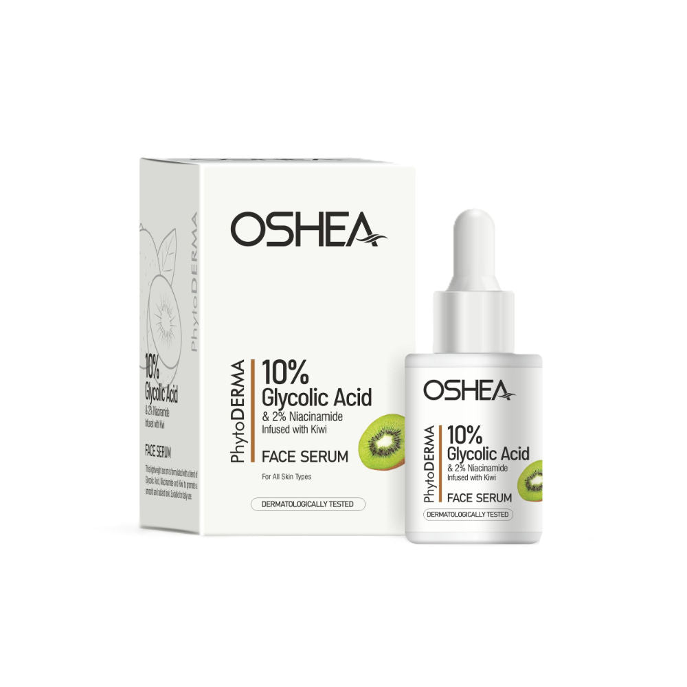 Oshea Herbals Phytoderma Face Serum With 10% Glycolic Acid & 2% Niacinamide For Dull & Rough Skin