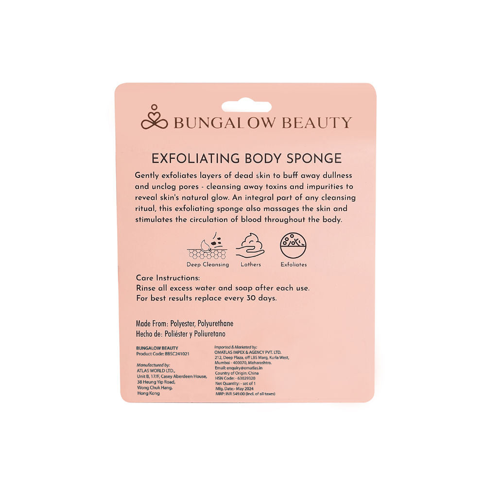 BUNGALOW BEAUTY Natural Exfoliating Body Scrubber Sponge